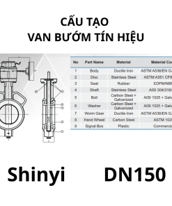 Van bướm tín hiệu Shinyi DN150 8 Van bướm tín hiệu Shinyi DN150