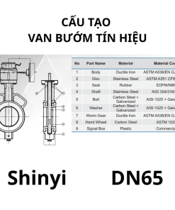 Van bướm tín hiệu Shinyi DN65 8 Van bướm tín hiệu Shinyi DN65