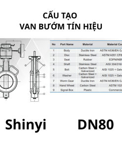 Van bướm tín hiệu Shinyi DN80 8 Van bướm tín hiệu Shinyi DN80