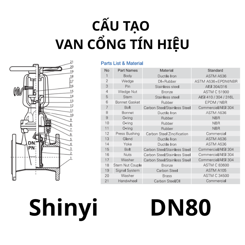Van cổng tín hiệu ShinYi DN80 12 Van cổng tín hiệu ShinYi DN80
